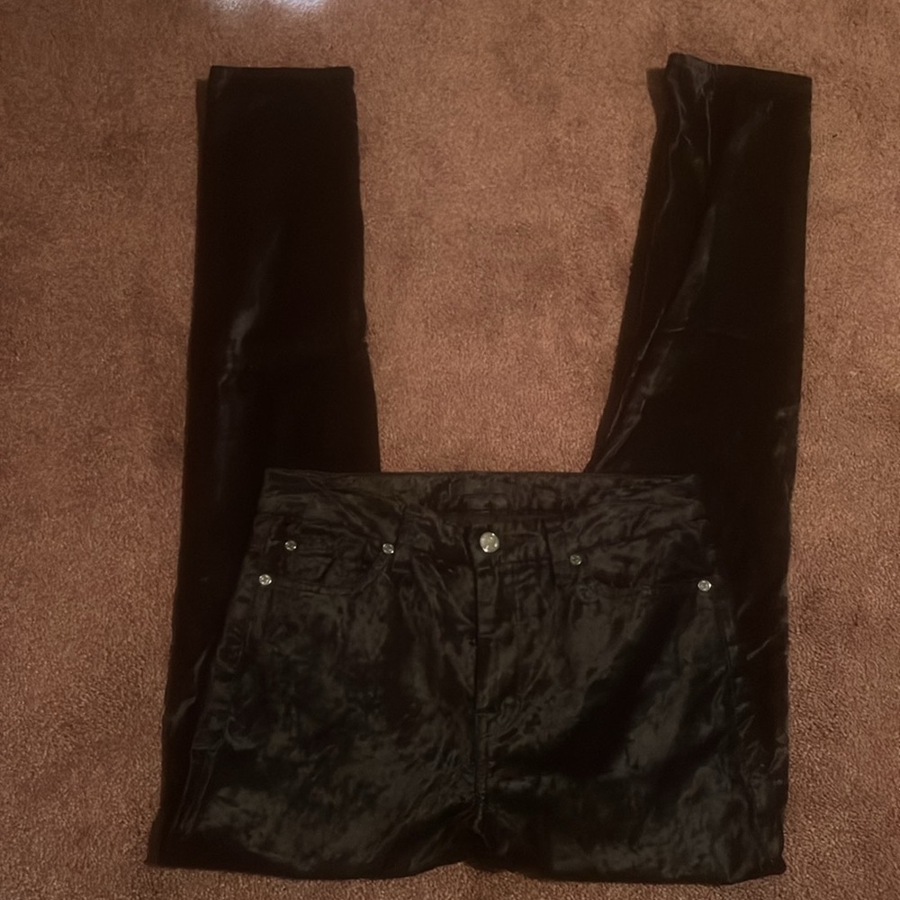 7 for all mankind black velvet skinny jeans - Picture 2 of 5